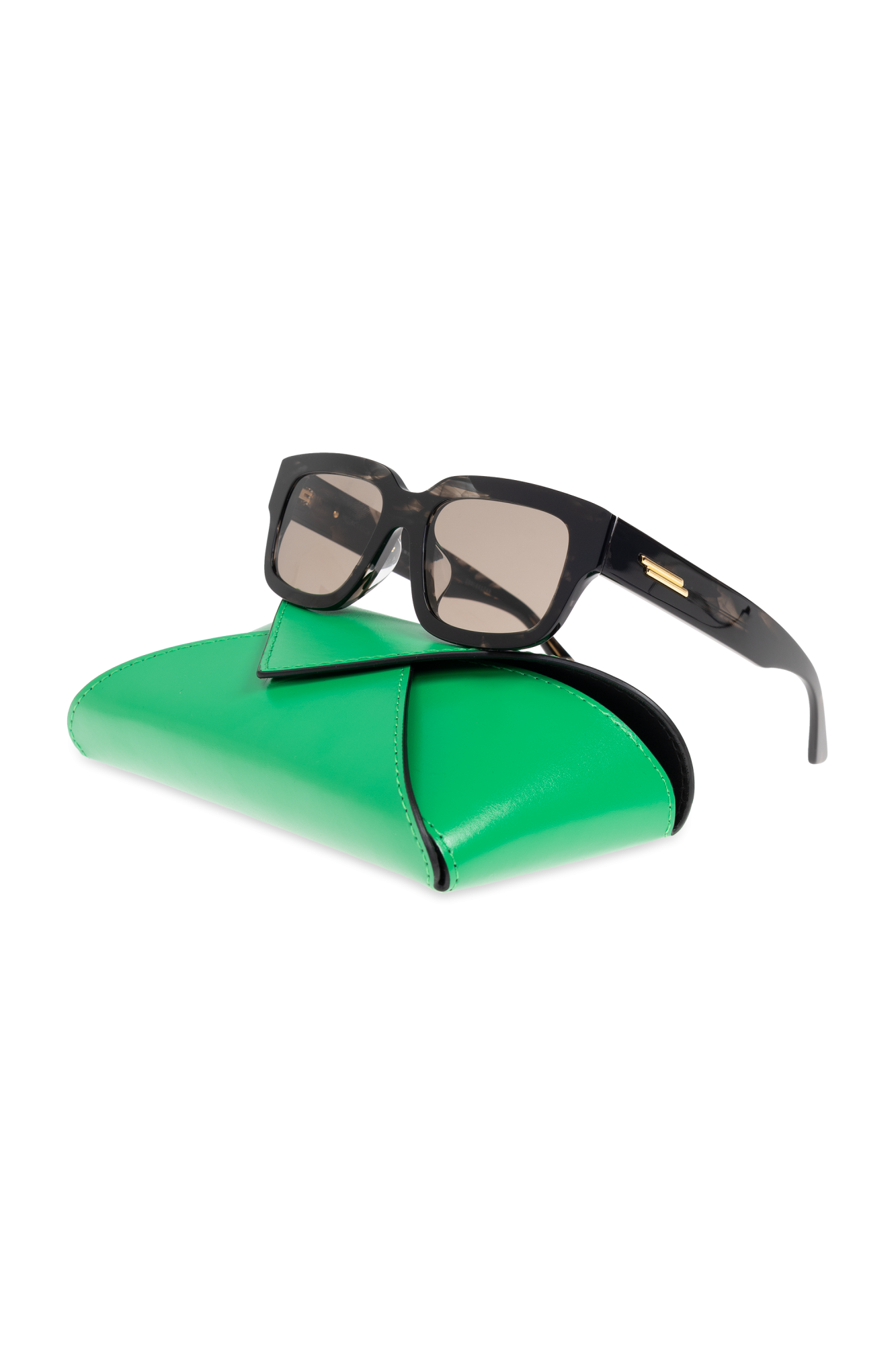 サングラス BOTTEGA VENETA SUN GLASS (821514V2Q30 1230) Bottega Veneta® Ultrathin Squared Sunglasses in Black/black